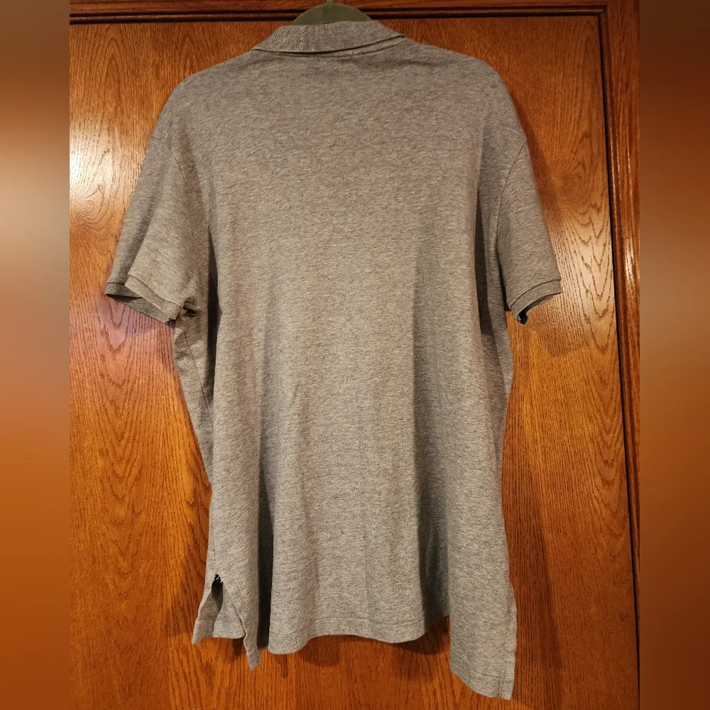 Ralph Lauren men’s XL gray short sleeve polo shirt 100% cotton Black Logo - Picture 3 of 5